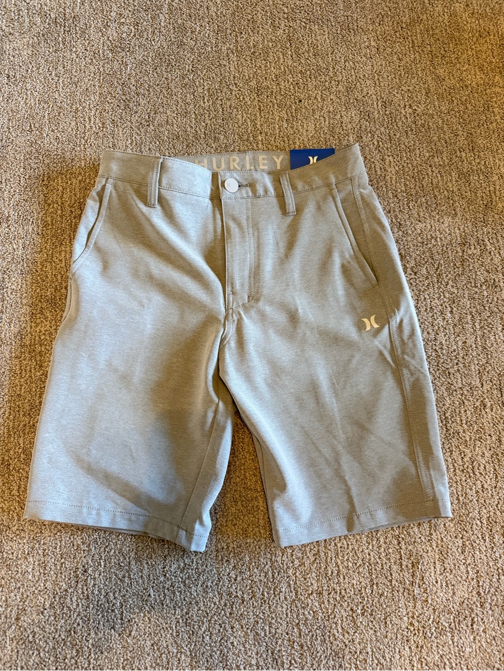 Hurley Men’s Heather Gray Athletic Shorts with Logo